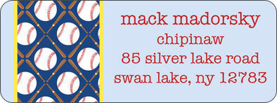 Baseball Return Address Labels